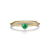 Malene 3.5 Green 14K Gold Ring w. Emerald
