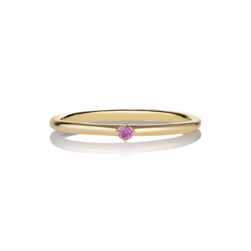 Malene 1.8 Pink 14K Gold Ring w. Sapphire