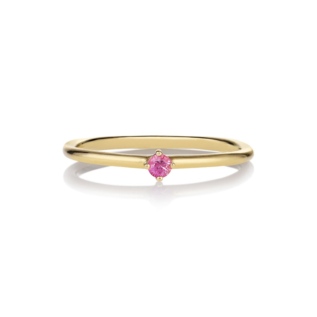 Malene 2.5 Pink 14K Gold Ring w. Sapphire