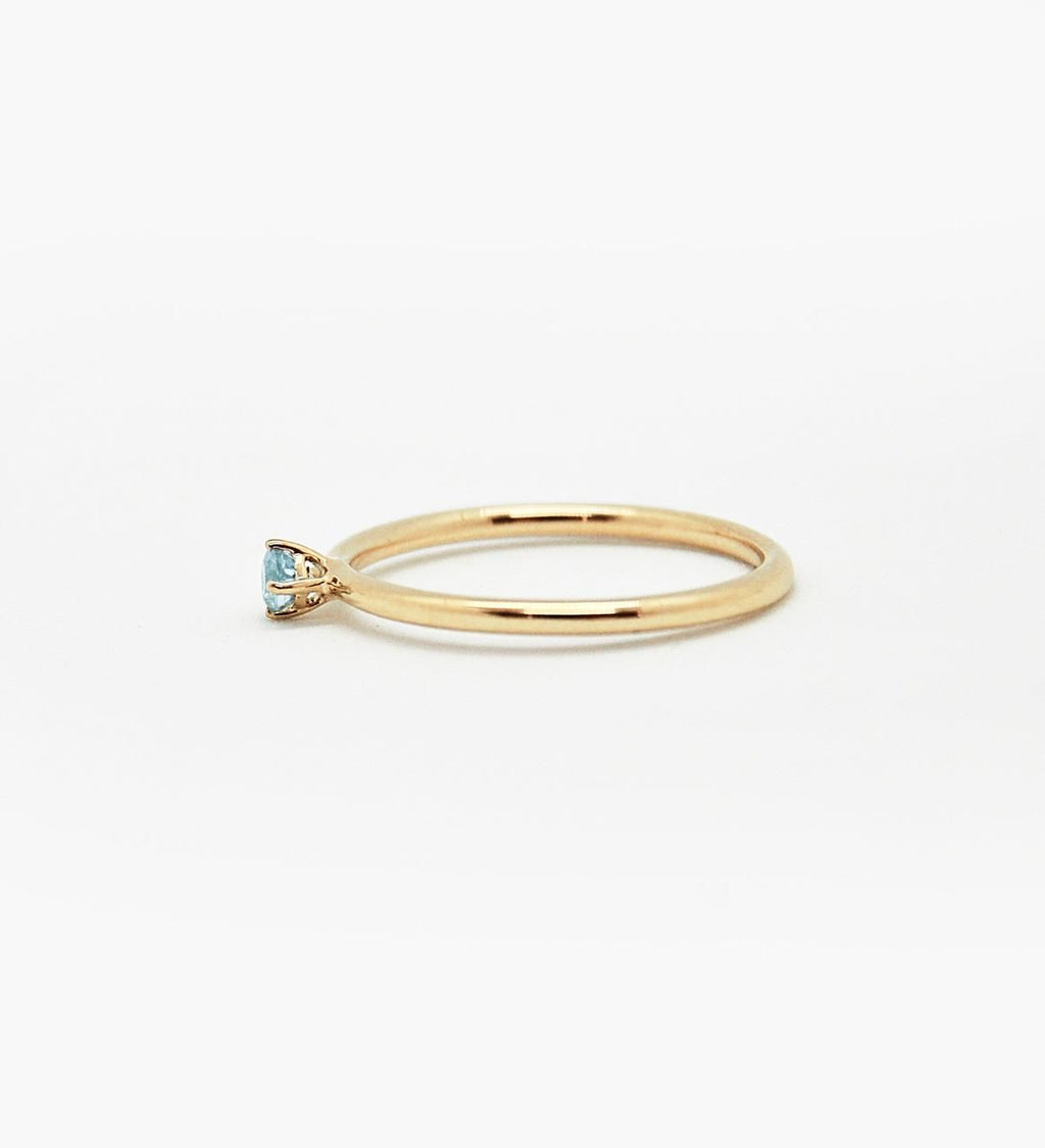 Malene 2.5 Blue 14K Gold Ring w. Aquamarine
