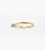 Malene 2.5 Blue 14K Gold Ring w. Aquamarine