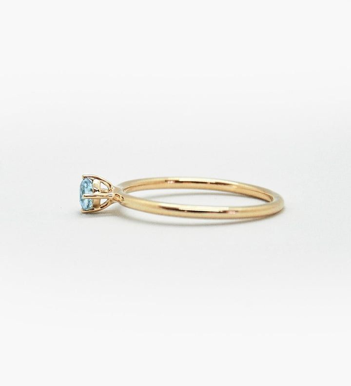 Malene 3.5 Blue 14K Gold Ring w. Aquamarine