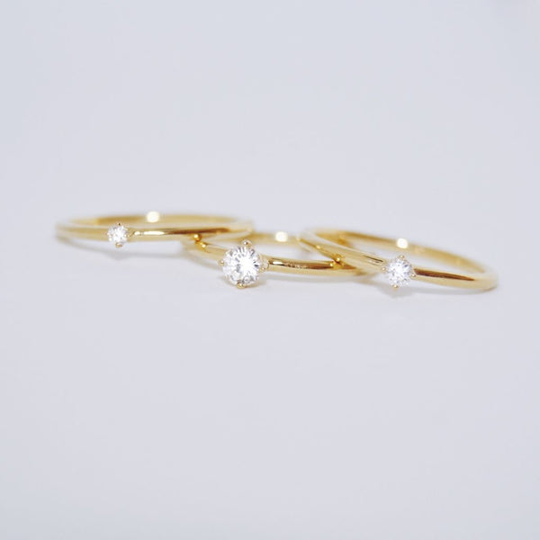 Malene 1.8 Hvid 14K Guld Ring m. Diamant