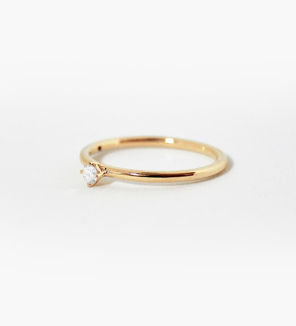 Malene 2.5 White 14K Gold Ring w. Diamond