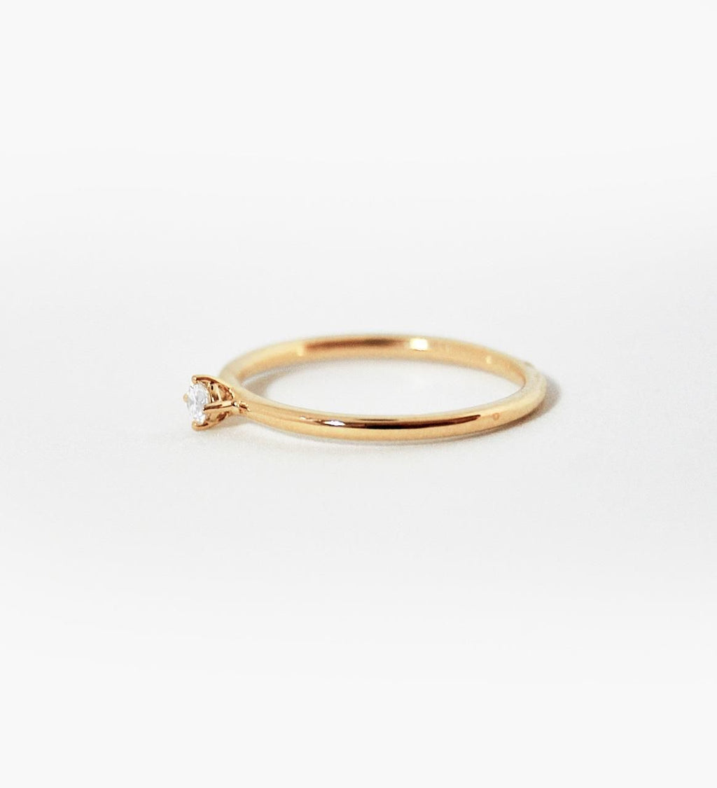 Malene 2.5 White 14K Gold Ring w. Diamond