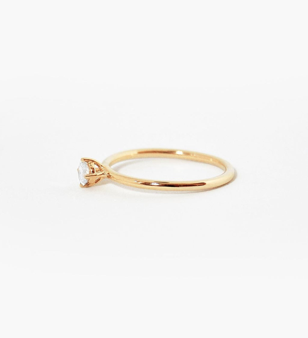 Malene 3.5 White 14K Gold Ring w. Diamond