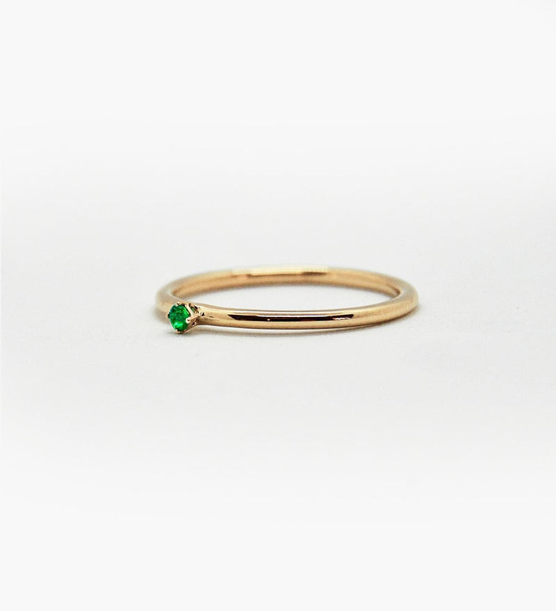Malene 1.8 Green 14K Gold Ring w. Emerald