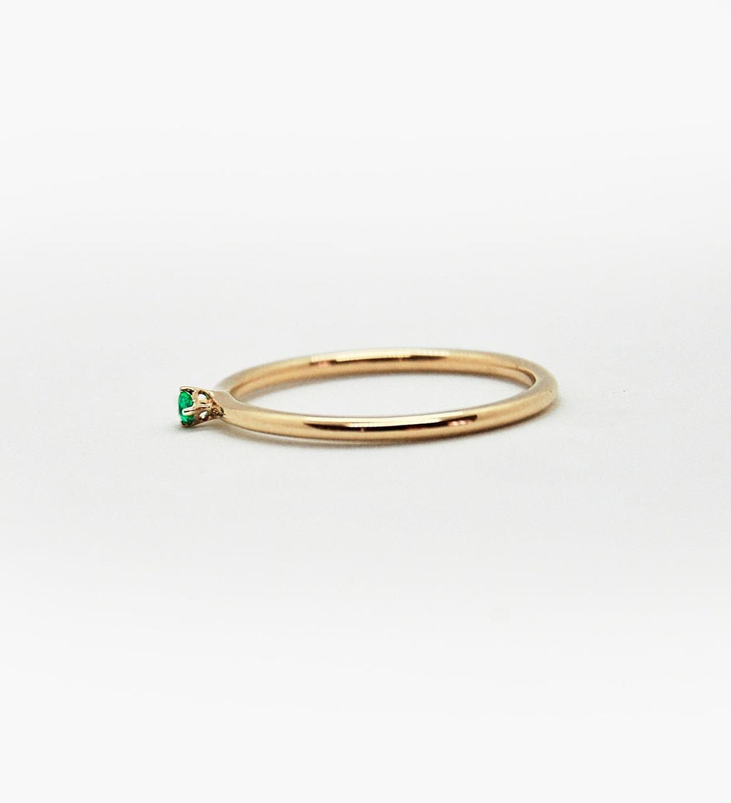 Malene 1.8 Green 14K Gold Ring w. Emerald