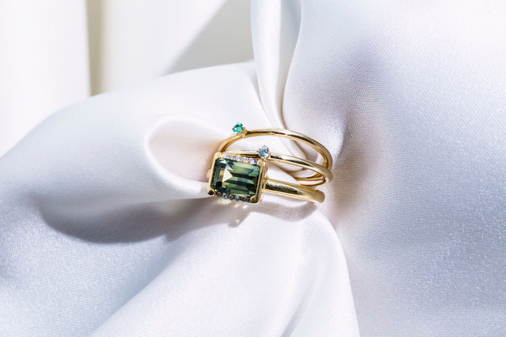 Malene 1.8 Green 14K Gold Ring w. Emerald