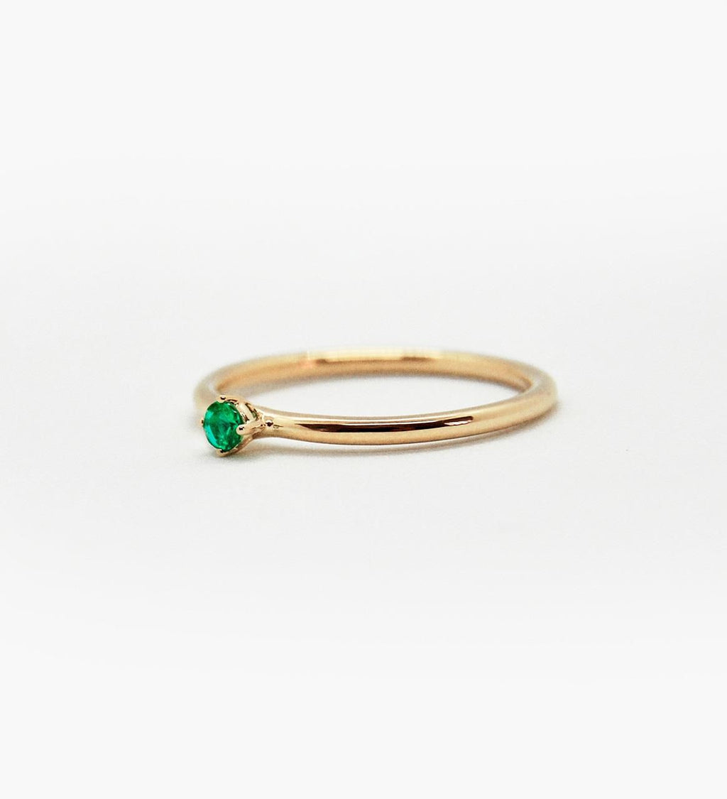 Malene 2.5 Green 14K Gold Ring w. Emerald