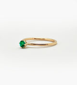 Malene 3.5 Green 14K Gold Ring w. Emerald