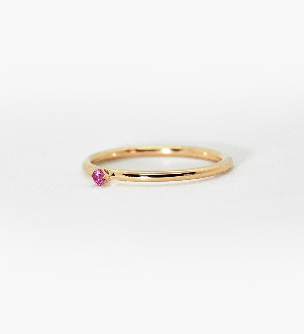 Malene 1.8 Pink 14K Gold Ring w. Sapphire