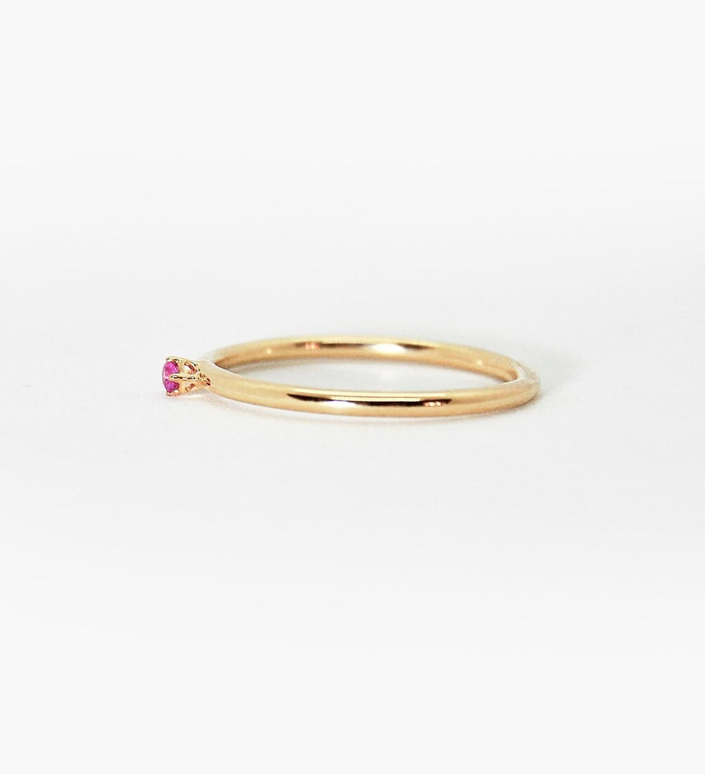 Malene 1.8 Pink 14K Gold Ring w. Sapphire