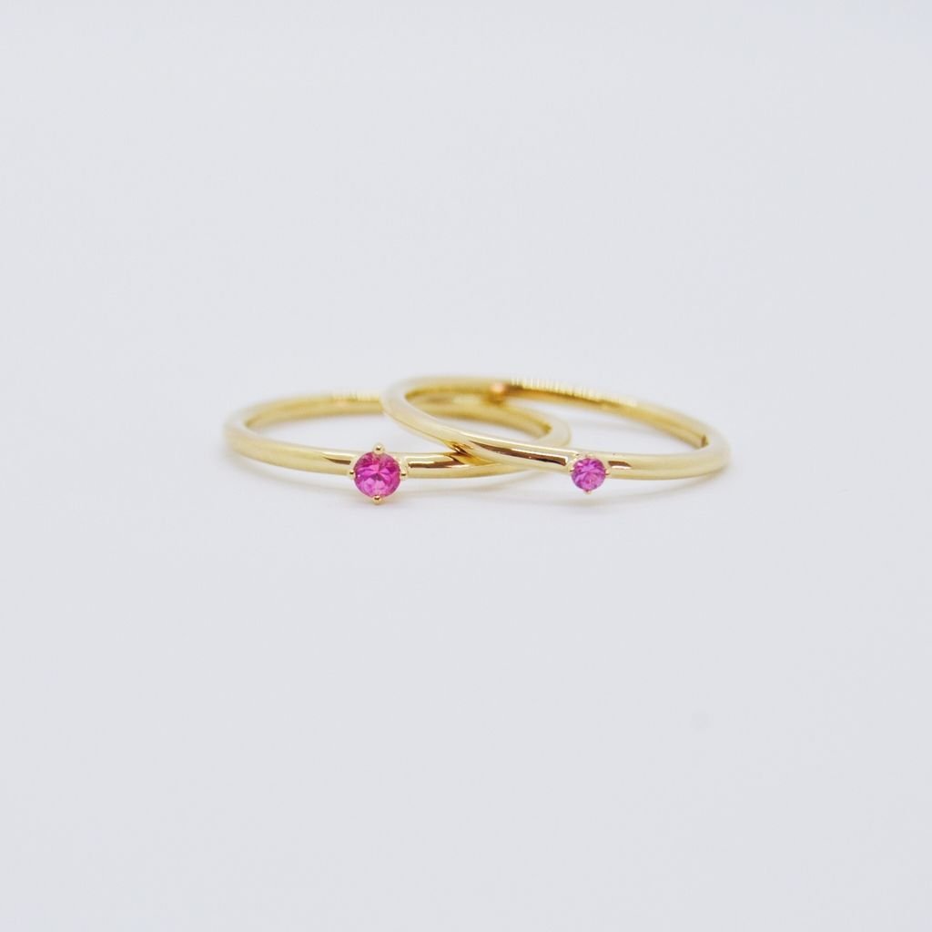 Malene 1.8 Pink 14K Gold Ring w. Sapphire