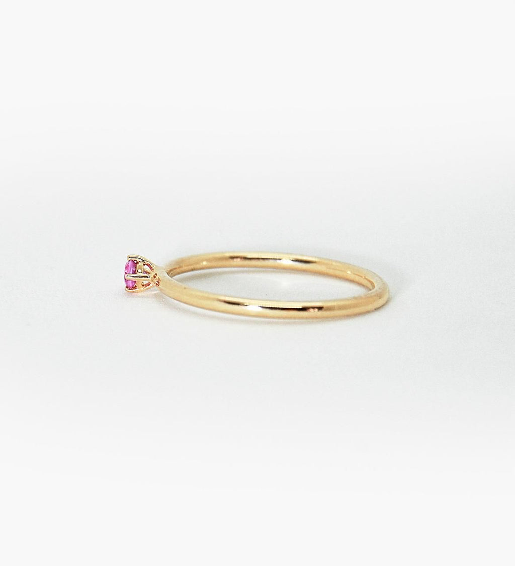 Malene 2.5 Pink 14K Gold Ring w. Sapphire