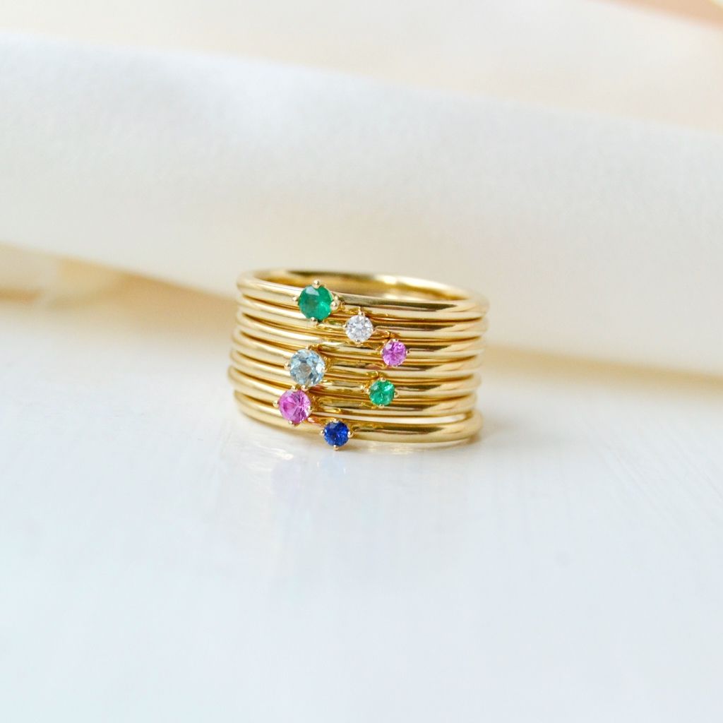 Malene 1.8 Pink 14K Gold Ring w. Sapphire