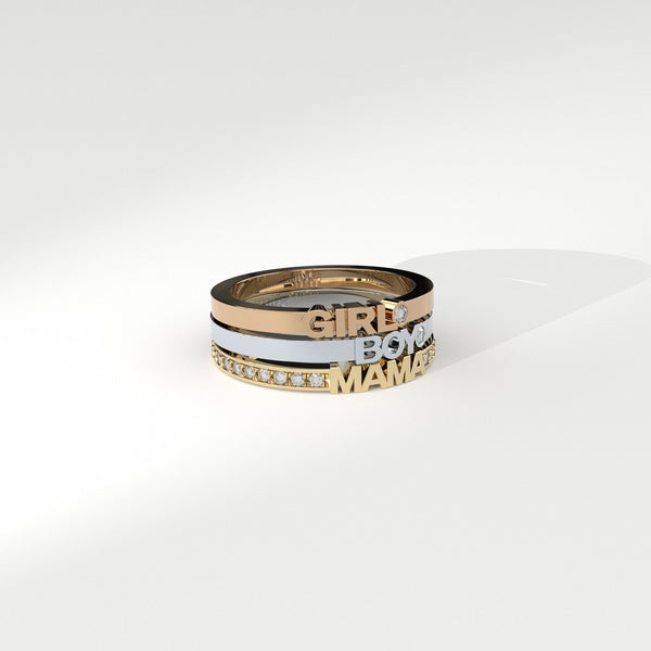 Becoming Girl 14K oder Ring aus 18K Gold mit Labor-Diamant