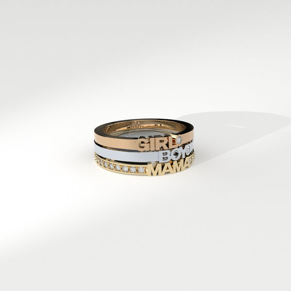 Becoming Boy 14K or 18K Gold Ring w. Lab-Grown Diamond