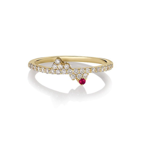Maria 14K Gold Ring w. Ruby & Diamonds