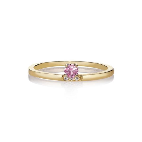 Marie 14K Guld Ring m. Safir & Diamanter