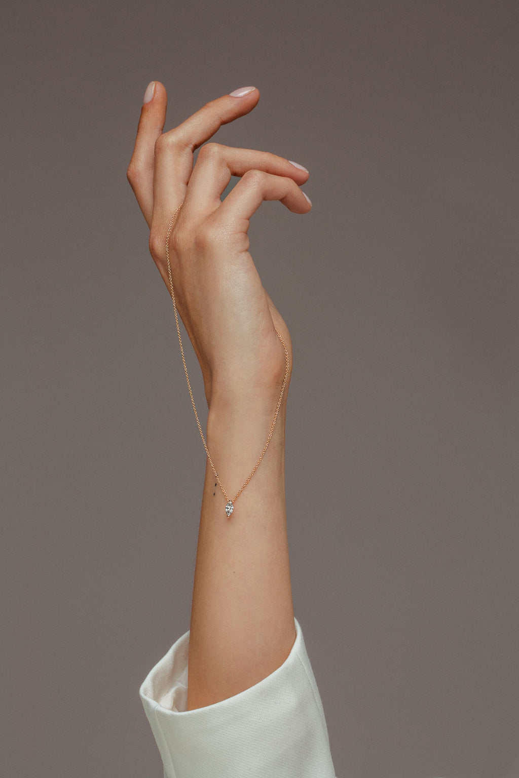 Marquise 18K Hvidguld Halskæde m. Lab-Grown Diamant