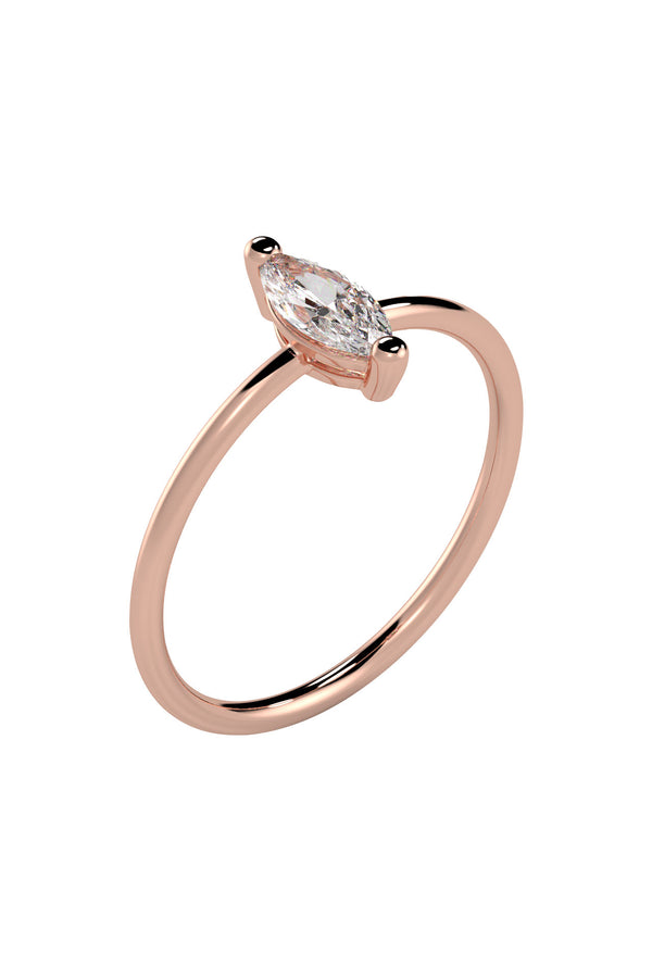 Marquise Ring aus 18K Rosegold I Labor-Diamanten