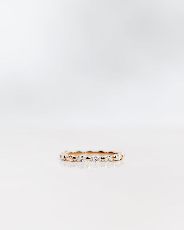 Marquise 18K Guld, Hvidguld eller Rosaguld Ring m. Diamanter