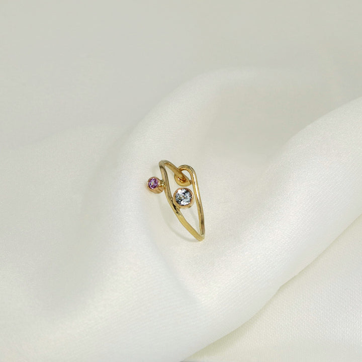 Tiaré Ohrring 14K Gold I Blauer Saphir