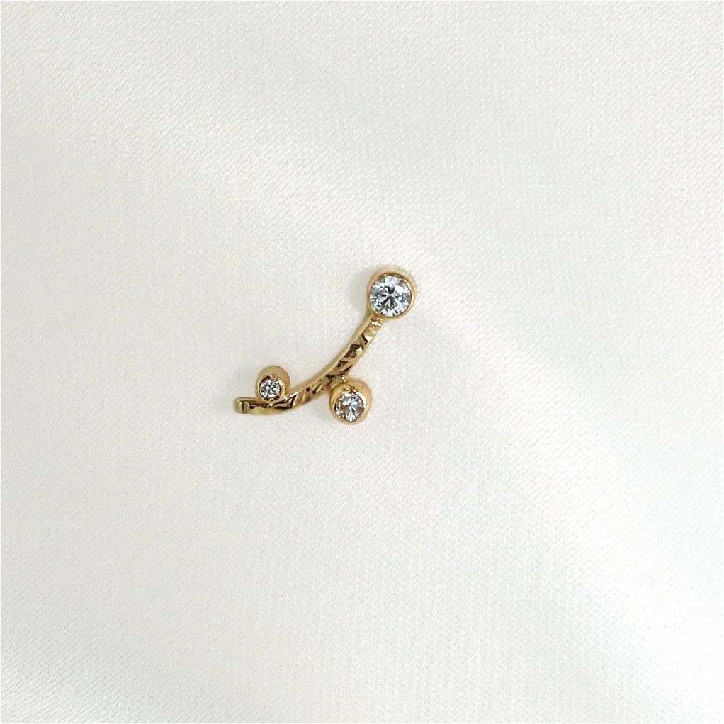 Annie 18K Gold Earstick w. Diamonds