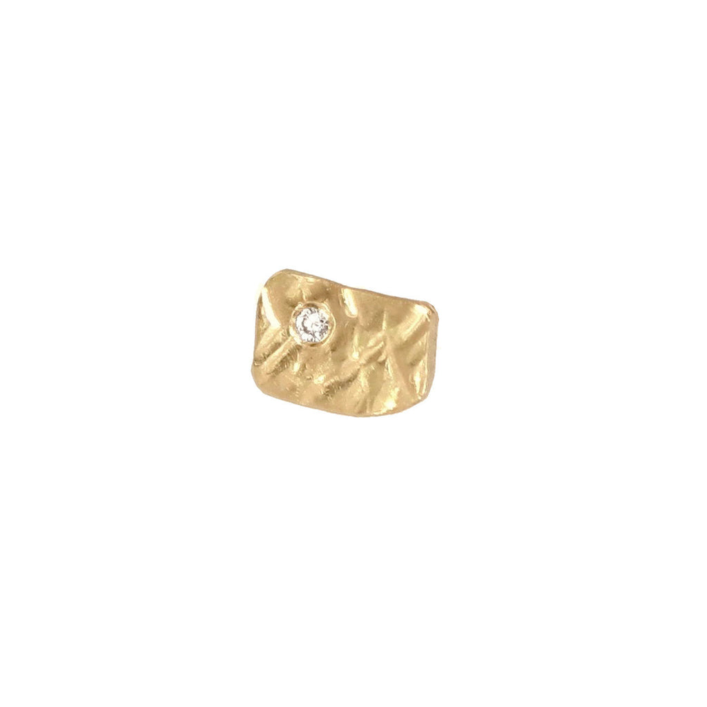 Plate 18K Gold Stud w. Diamond