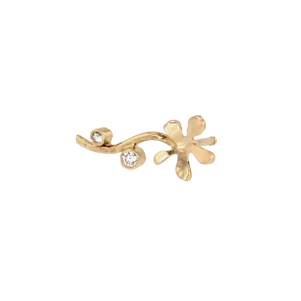 Anemone Ohrstecker 14K Gold I Diamanten