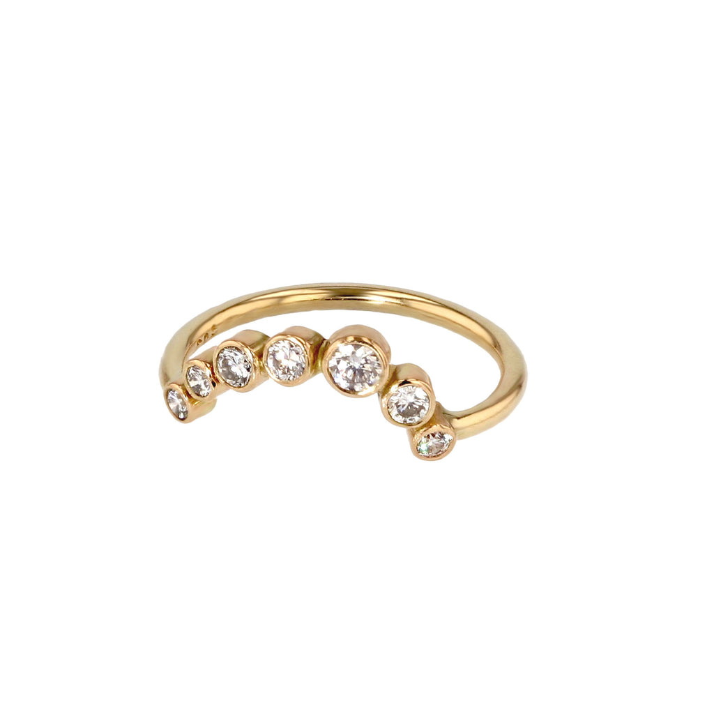 Ring 7 Steine I 14K oder 18K Gold I Diamanten