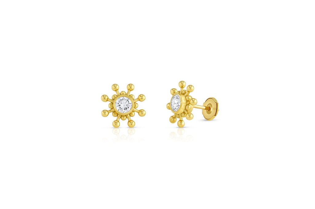 Mazahri | Bibi 18K Gold Studs w. Diamonds