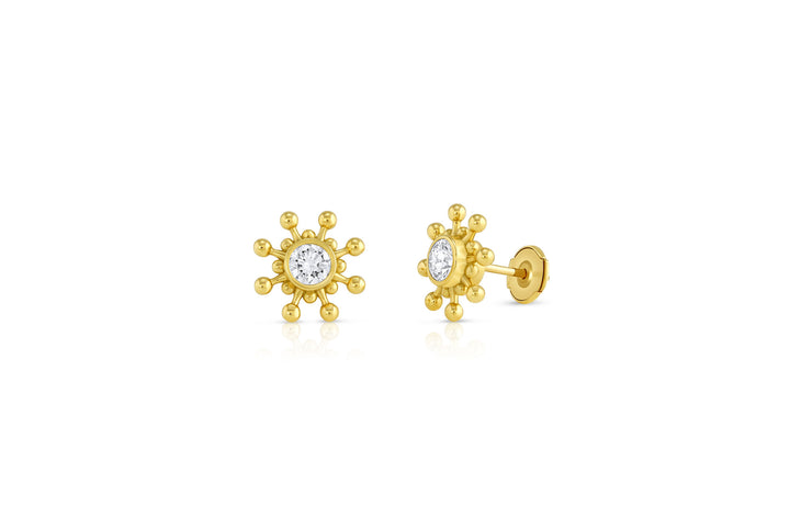 Mazahri | Bibi 18K Gold Studs w. Diamonds