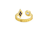 Mazahri | Zan Power 18K Gold Ring w. Diamond & Lapis
