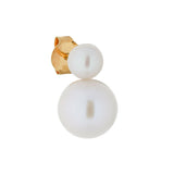 Mer 18K Gold Plated Stud w. White Pearls