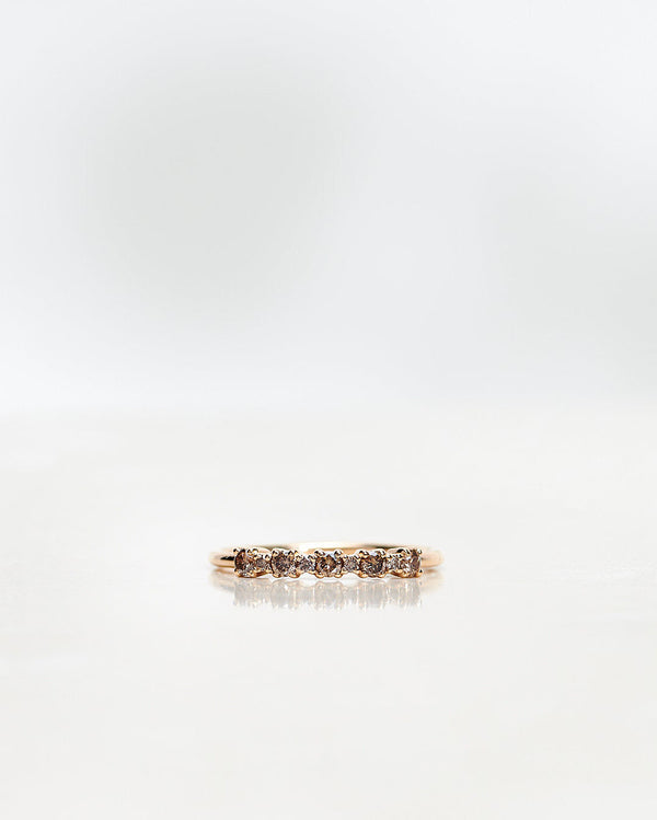 Mini Brigitte Chokolade 18K Guld, Hvidguld eller Rosaguld Ring m. Diamanter