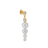 Moonlight 18K Gold Plated Stud w. White Pearls & Zirconia