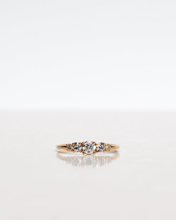 Elise 18K Guld, Hvidguld eller Rosaguld Ring m. Diamanter