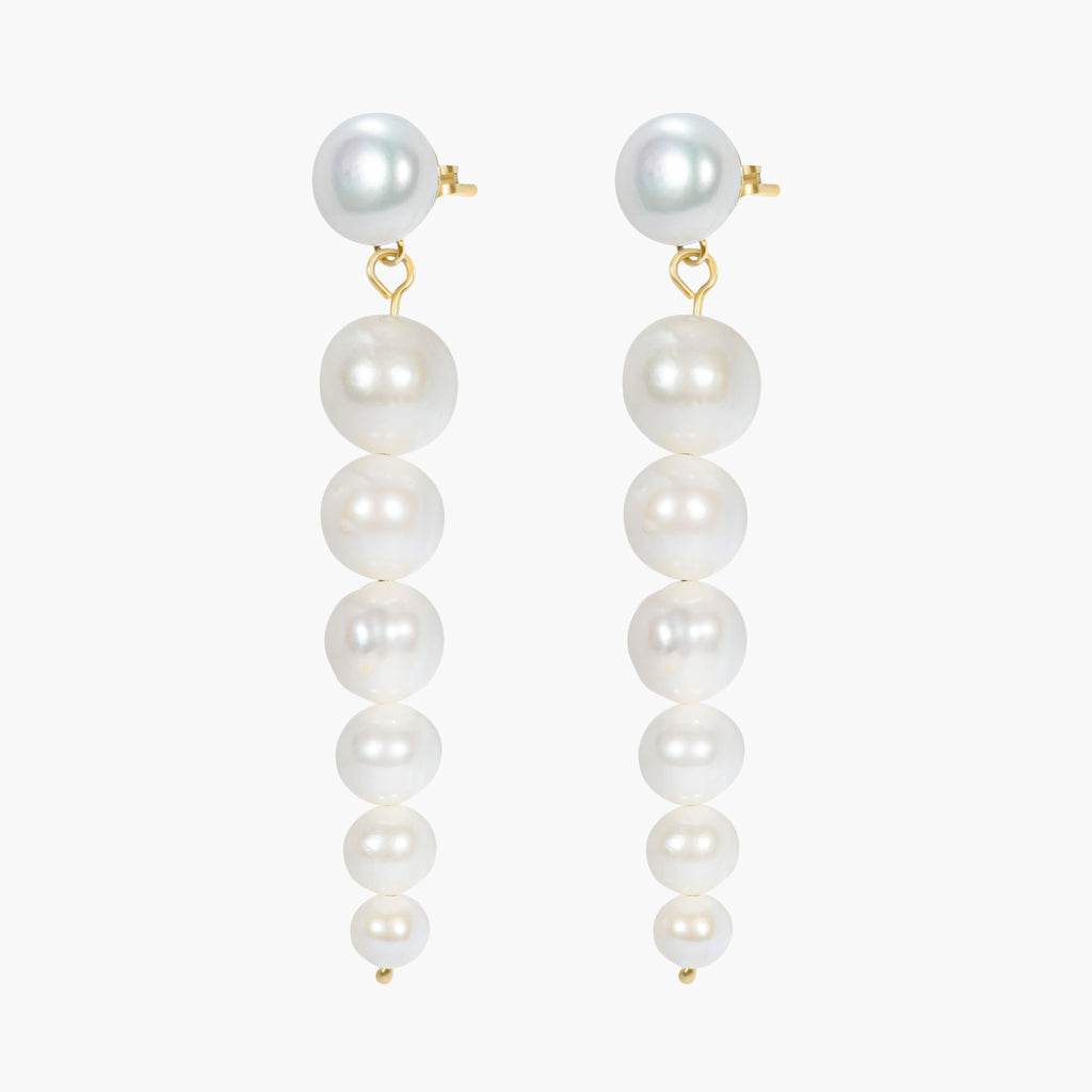 Nava 01 9K Gold Earrings w. Pearls
