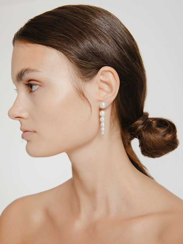 Nava 02 9K Gold Earrings w. Pearls