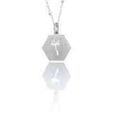 Dandelion Hexagonal Silver Necklace