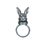 The Big Moon Rabbit Silver Ring w. Diamonds
