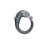 The Swan Silver Ring w. Diamonds