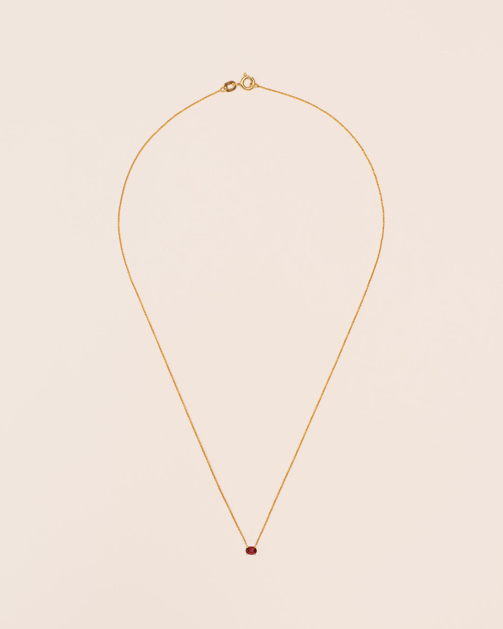 18K Gold Necklace w. Garnet
