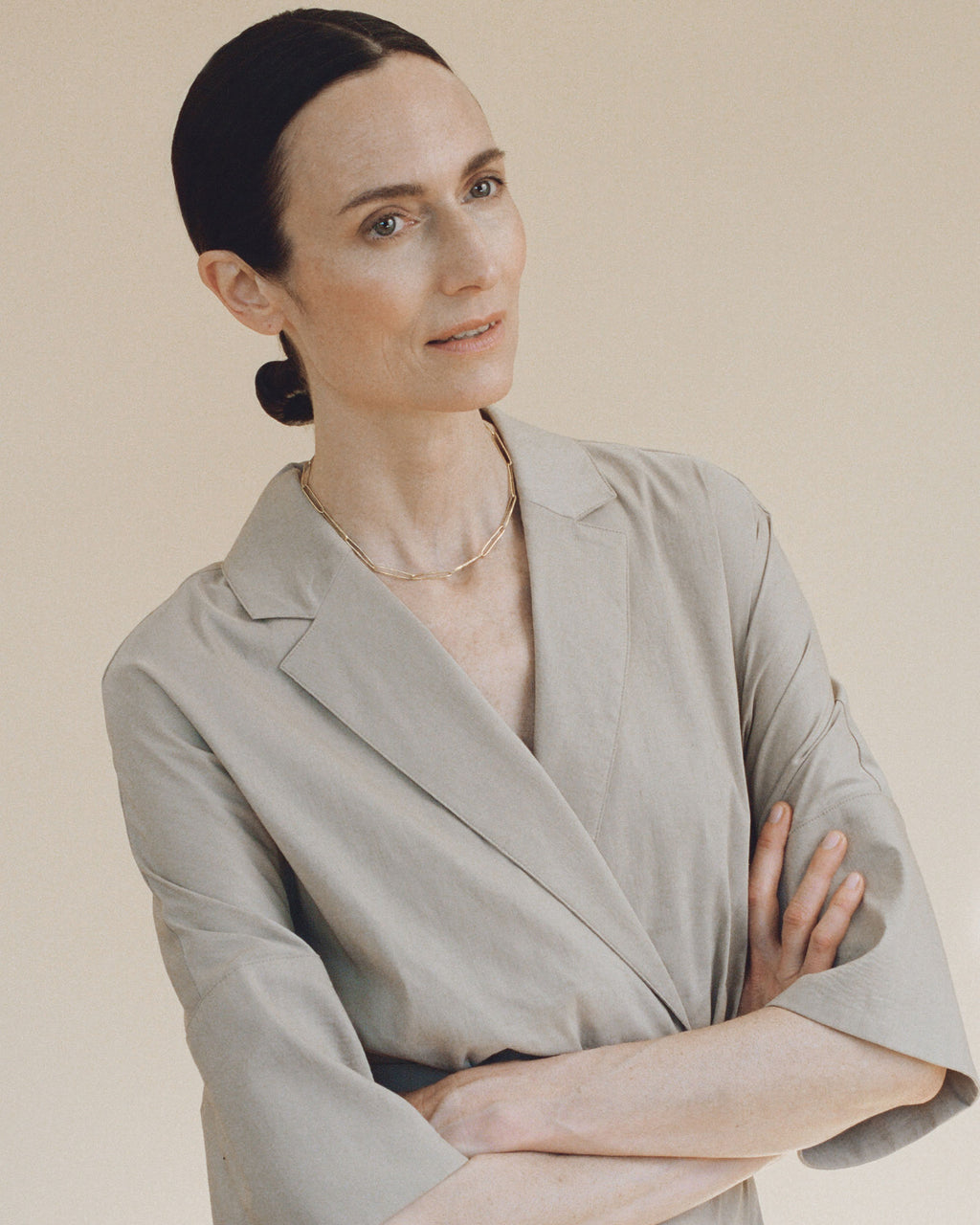 Hammered link chain 18K Gold Necklace