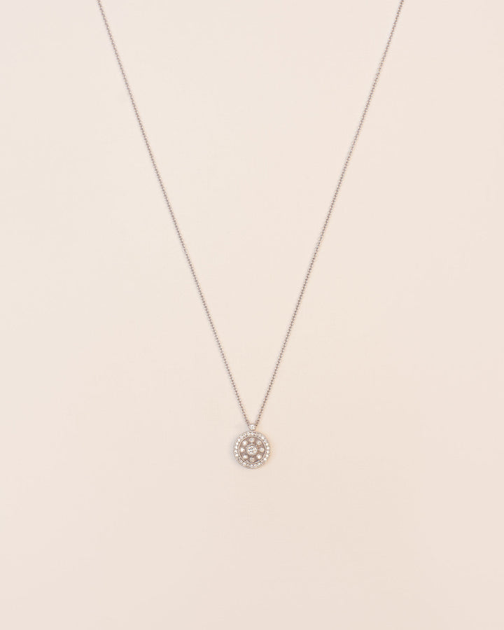 18K Gold necklace w. white Diamonds