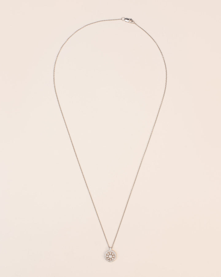 18K Gold necklace w. white Diamonds