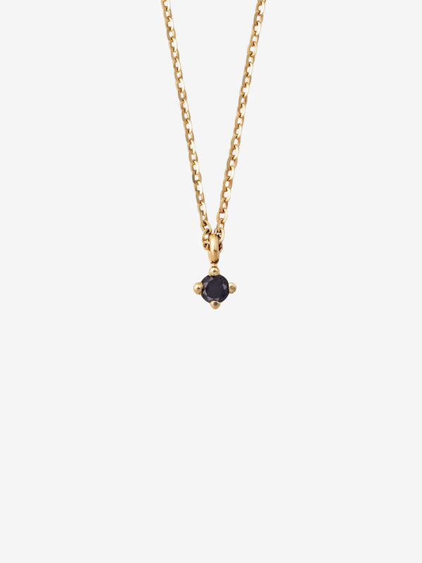 Black Diamond Drop 0.05 14K Gold Necklace w. Diamond