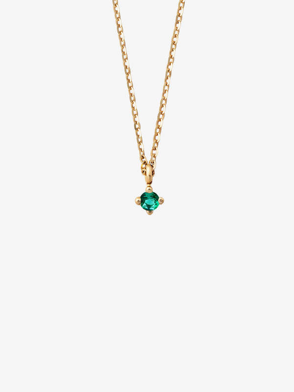 Emerald Drop 0.05 14K Gold Necklace w. Emerald